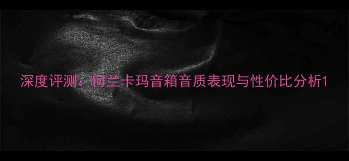 图片 深度评测：何兰卡玛音箱音质表现与性价比分析1