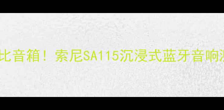 图片 爆款高性价比音箱！索尼SA115沉浸式蓝牙音响测评报告🎧2