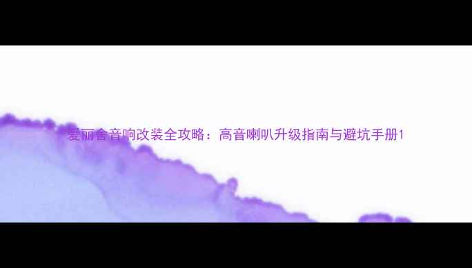 图片 爱丽舍音响改装全攻略：高音喇叭升级指南与避坑手册1