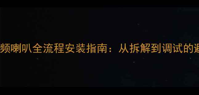 图片 爱威三分频喇叭全流程安装指南：从拆解到调试的避坑秘籍2
