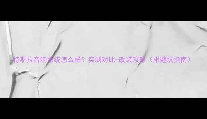 图片 特斯拉音响系统怎么样？实测对比+改装攻略（附避坑指南）