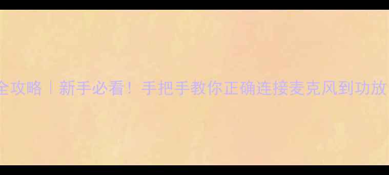 图片 玛田功放接话筒全攻略｜新手必看！手把手教你正确连接麦克风到功放（附避坑指南）1