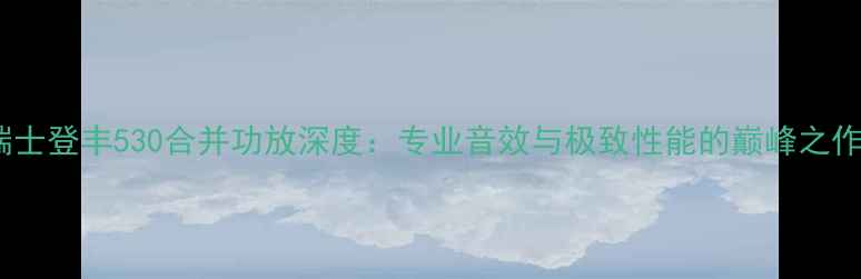 图片 瑞士登丰530合并功放深度：专业音效与极致性能的巅峰之作1