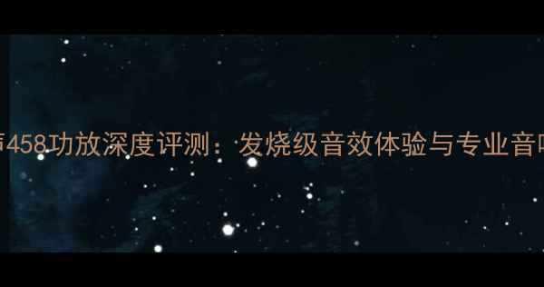 图片 瑞士达声458功放深度评测：发烧级音效体验与专业音响配置全