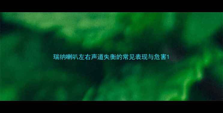 图片 瑞纳喇叭左右声道失衡的常见表现与危害1