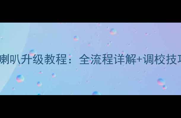 图片 瑞纳音响改装高音喇叭升级教程：全流程详解+调校技巧（附避坑指南）1