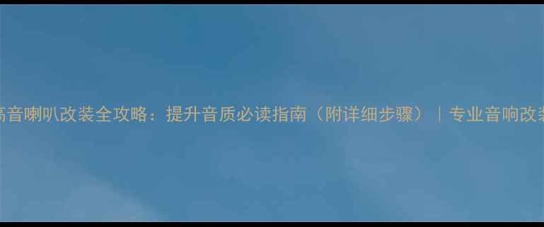图片 瑞纳高音喇叭改装全攻略：提升音质必读指南（附详细步骤）｜专业音响改装教程