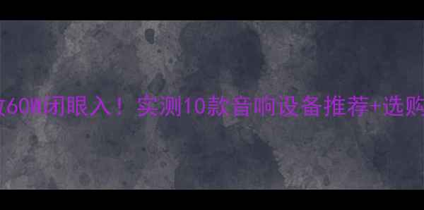 图片 甲乙类功放60W闭眼入！实测10款音响设备推荐+选购避坑指南2