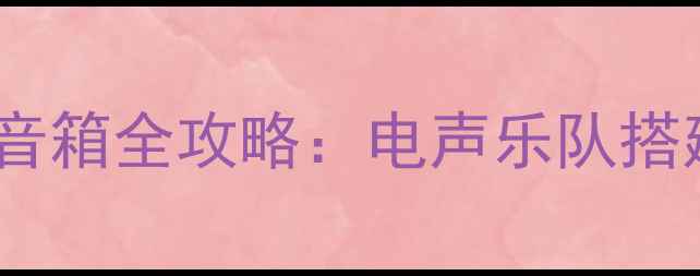 图片 电鼓连接PM10音箱全攻略：电声乐队搭建与调试指南2