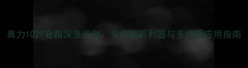 图片 真力1029音箱深度评测：专业监听利器与多场景应用指南