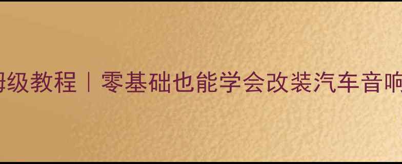 图片 福特嘉年华音响拆装保姆级教程｜零基础也能学会改装汽车音响，附详细步骤图解🔊🚗2