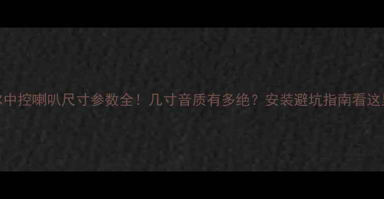 图片 秀尔中控喇叭尺寸参数全！几寸音质有多绝？安装避坑指南看这里🎶