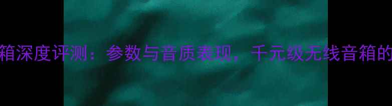 图片 索尼U571音箱深度评测：参数与音质表现，千元级无线音箱的性价比之王