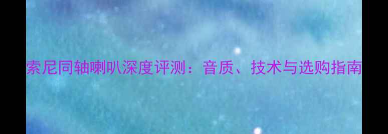 图片 索尼同轴喇叭深度评测：音质、技术与选购指南