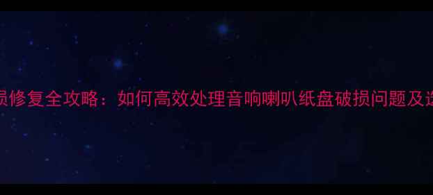 图片 纸盘破损修复全攻略：如何高效处理音响喇叭纸盘破损问题及选购指南