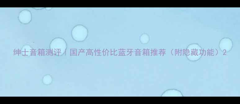 图片 绅士音箱测评｜国产高性价比蓝牙音箱推荐（附隐藏功能）2