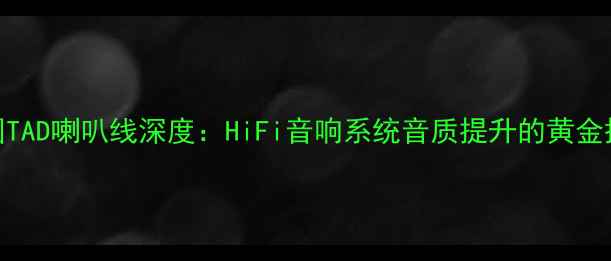 图片 美国TAD喇叭线深度：HiFi音响系统音质提升的黄金搭档