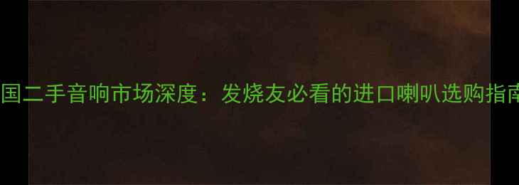 图片 美国二手音响市场深度：发烧友必看的进口喇叭选购指南2