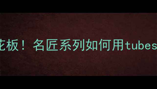 图片 美国胆机功放天花板！名匠系列如何用tubes重塑HiFi音场？1