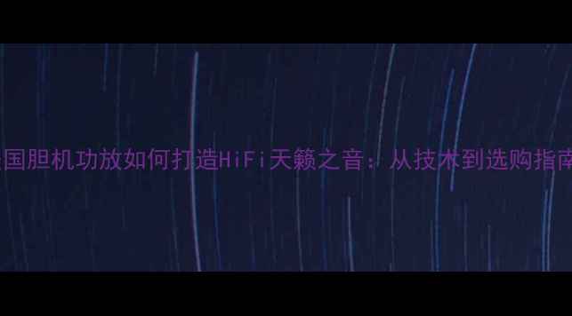 图片 美国胆机功放如何打造HiFi天籁之音：从技术到选购指南1