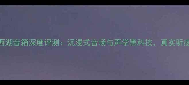 图片 美国西湖音箱深度评测：沉浸式音场与声学黑科技，真实听感报告