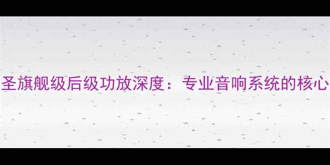图片 美国谱圣旗舰级后级功放深度：专业音响系统的核心驱动力