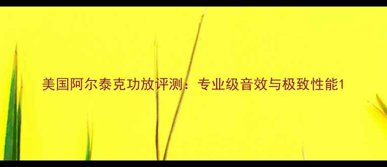 图片 美国阿尔泰克功放评测：专业级音效与极致性能1