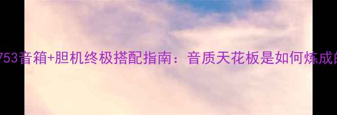 图片 美声753音箱+胆机终极搭配指南：音质天花板是如何炼成的？2