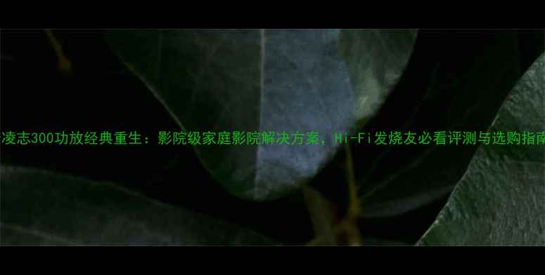 图片 老凌志300功放经典重生：影院级家庭影院解决方案，Hi-Fi发烧友必看评测与选购指南2