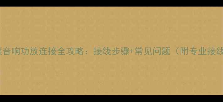 图片 老天籁音响功放连接全攻略：接线步骤+常见问题（附专业接线图）1