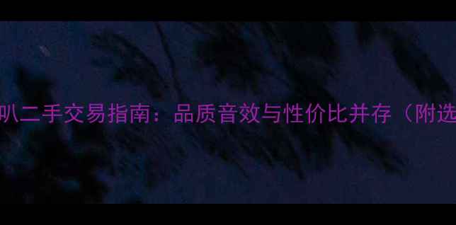 图片 老曹音响全频喇叭二手交易指南：品质音效与性价比并存（附选购保养全攻略）