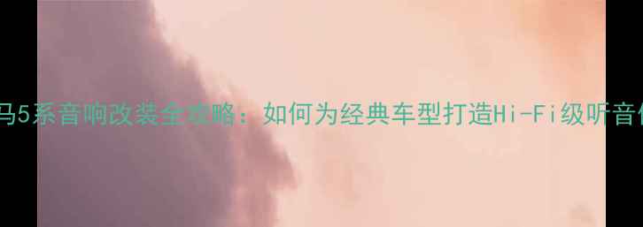 图片 老款宝马5系音响改装全攻略：如何为经典车型打造Hi-Fi级听音体验？1