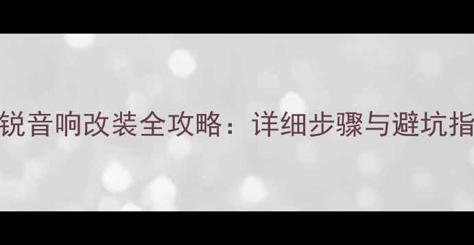 图片 老款斯柯达明锐音响改装全攻略：详细步骤与避坑指南（最新版）