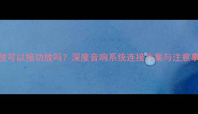 图片 耳放可以接功放吗？深度音响系统连接方案与注意事项