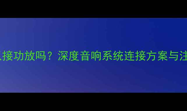 图片 耳放可以接功放吗？深度音响系统连接方案与注意事项2