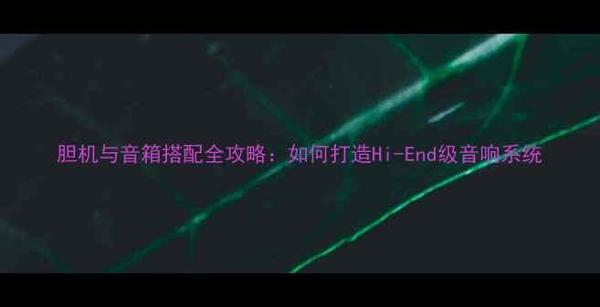 图片 胆机与音箱搭配全攻略：如何打造Hi-End级音响系统