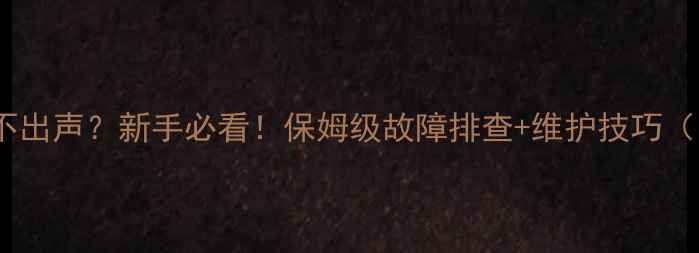 图片 舞台监听音箱不出声？新手必看！保姆级故障排查+维护技巧（附图解教程）2