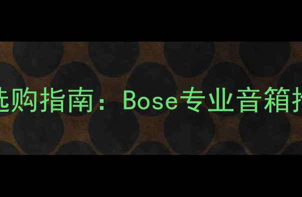 图片 舞台音响设备选购指南：Bose专业音箱推荐与核心技术