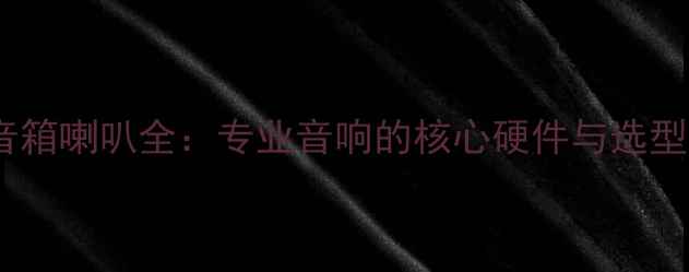 图片 舞台音箱喇叭全：专业音响的核心硬件与选型指南2