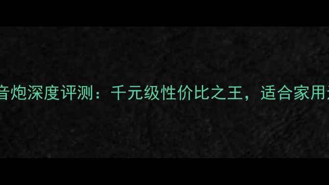 图片 节奏之星低音炮深度评测：千元级性价比之王，适合家用还是Hi-Fi？