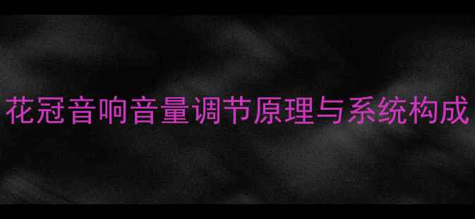 图片 花冠音响音量调节原理与系统构成