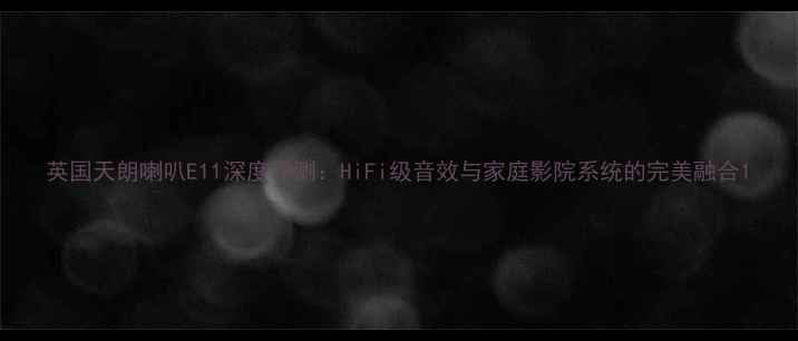 图片 英国天朗喇叭E11深度评测：HiFi级音效与家庭影院系统的完美融合1
