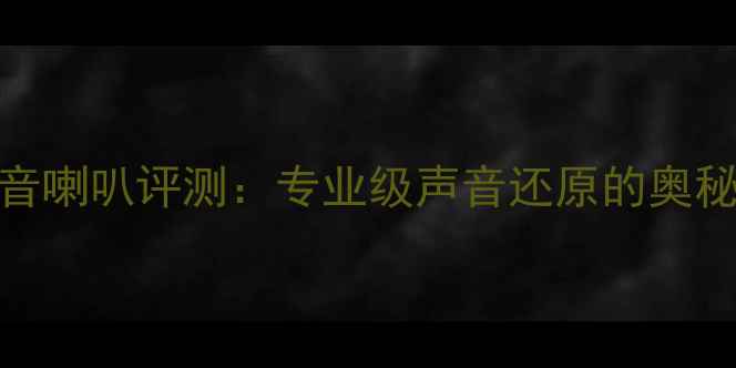 图片 英国摩雷中音喇叭评测：专业级声音还原的奥秘与选购指南