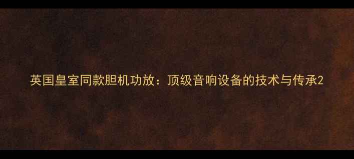 图片 英国皇室同款胆机功放：顶级音响设备的技术与传承2