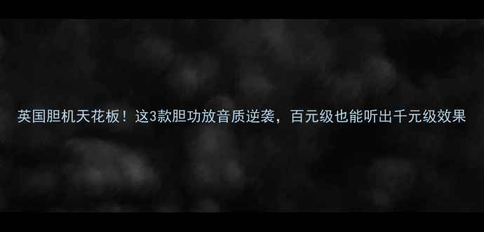 图片 英国胆机天花板！这3款胆功放音质逆袭，百元级也能听出千元级效果