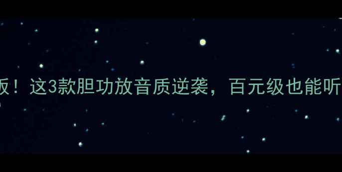 图片 英国胆机天花板！这3款胆功放音质逆袭，百元级也能听出千元级效果1
