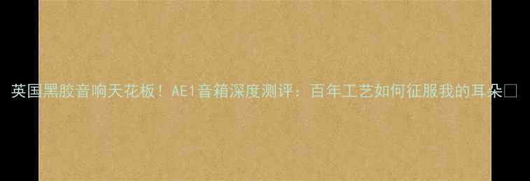 图片 英国黑胶音响天花板！AE1音箱深度测评：百年工艺如何征服我的耳朵🔥