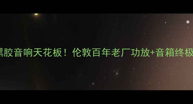图片 英国黑胶音响天花板！伦敦百年老厂功放+音箱终极测评1