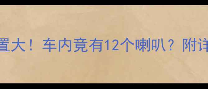 图片 荣威W5音响配置大！车内竟有12个喇叭？附详细与选配攻略