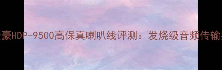 图片 荷兰范登豪HDP-9500高保真喇叭线评测：发烧级音频传输技术深度